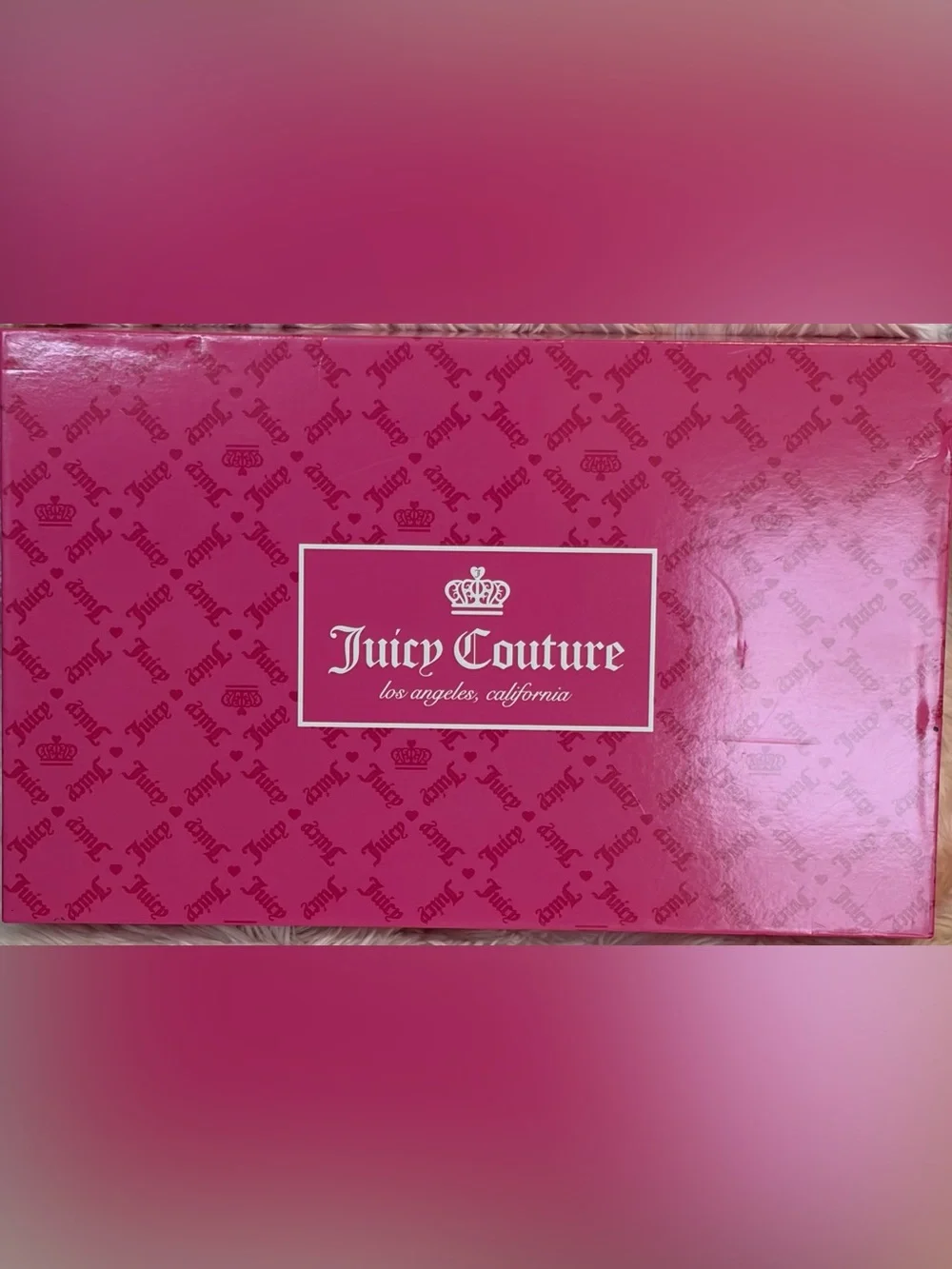 Juicy Couture Black Embossed Logo Shoulder Bag with Gold Chain & Key Charms